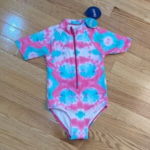 Hatley Kids Tie-Dye Rashguard - Pink and Blue